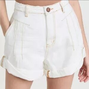 One Teaspoon High Waist White Denim Shorts